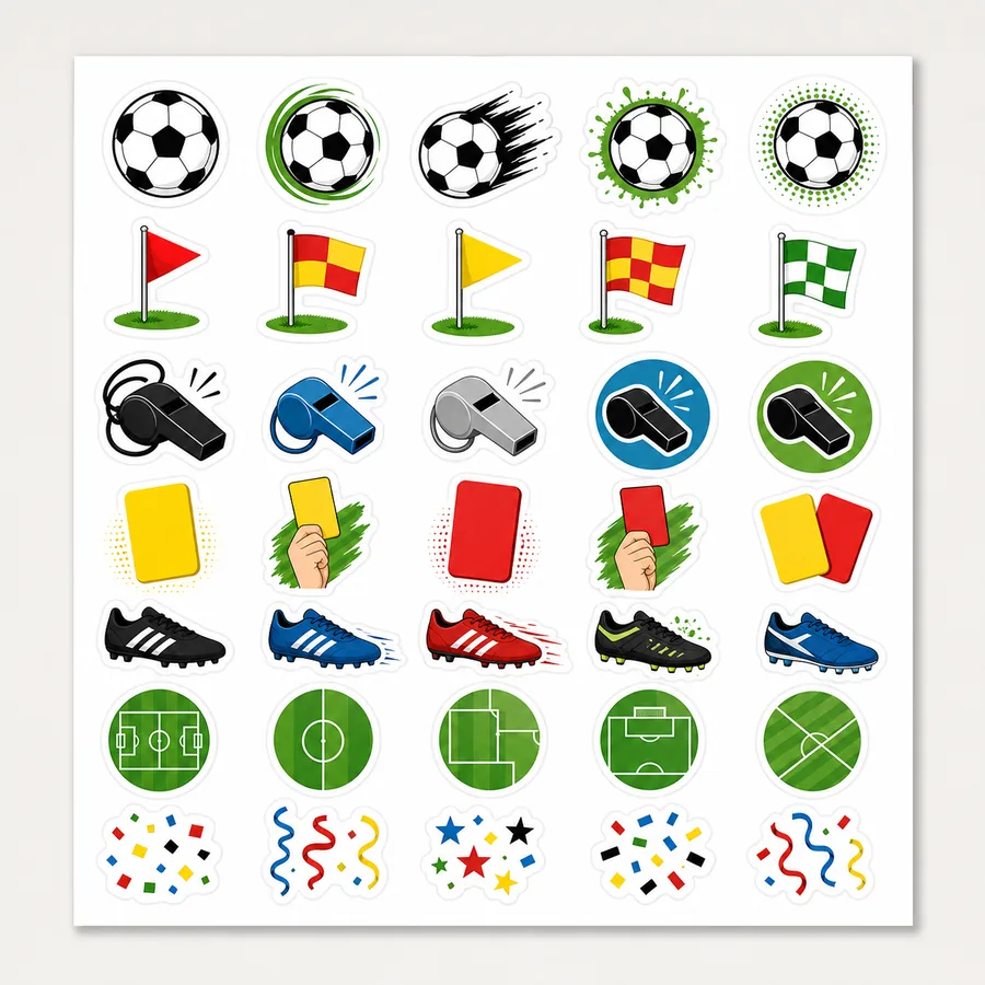 Generic football sticker sheet preview
